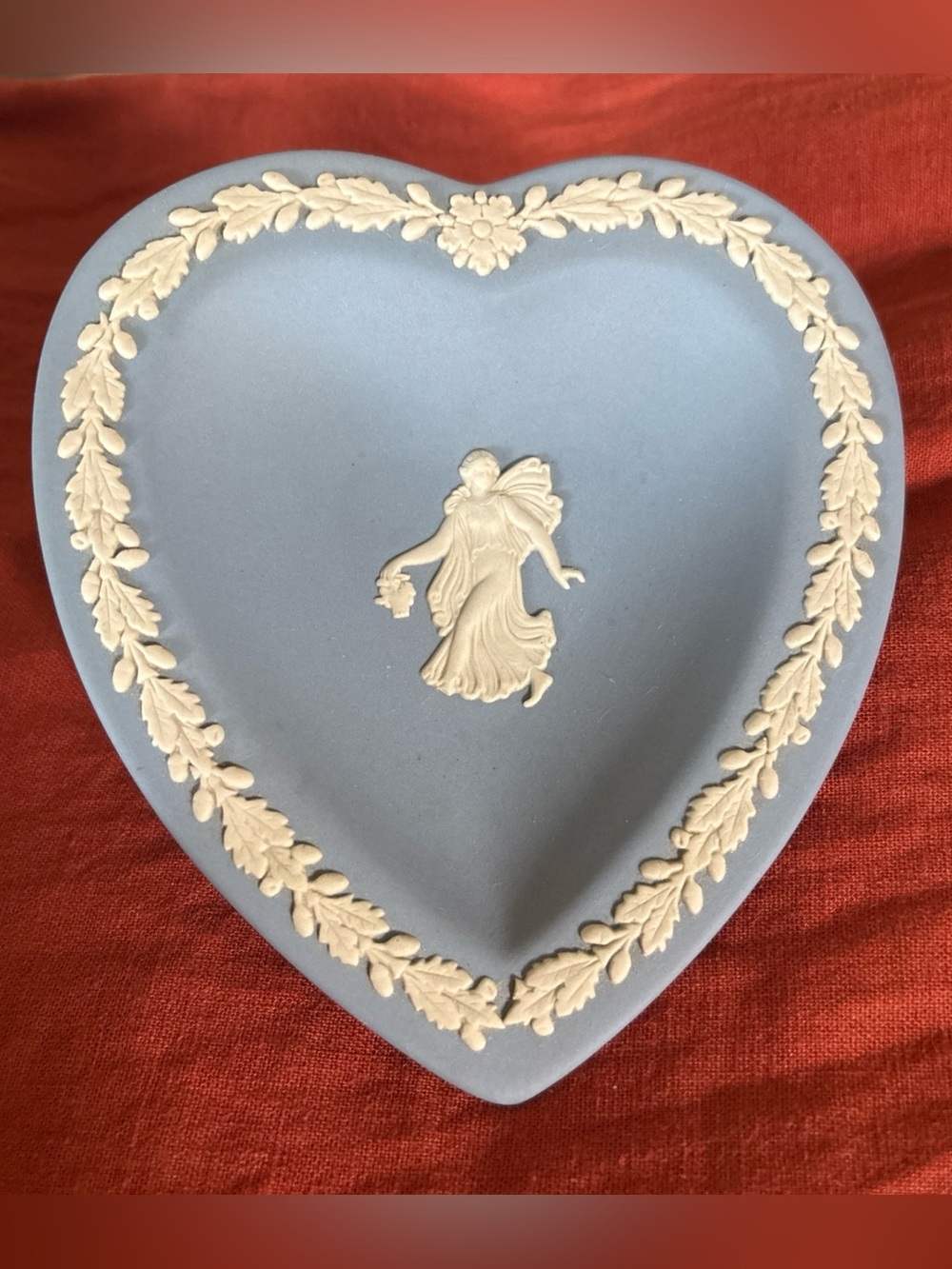 Wedgwood Vintage Blue and White Heart Dish Trinket Made in the United Kingdom